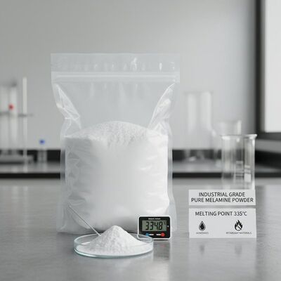 Bột Melamine Nguyên Chất Cấp Công Nghiệp Có Điểm Nóng Chảy 335°C Hoàn Hảo Cho Keo Dán và Vật Liệu Chống Cháy