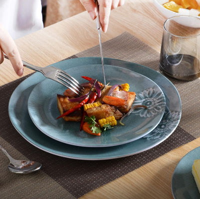 Blue Green Camping Melamine Dinner Set cho trong nhà và ngoài trời