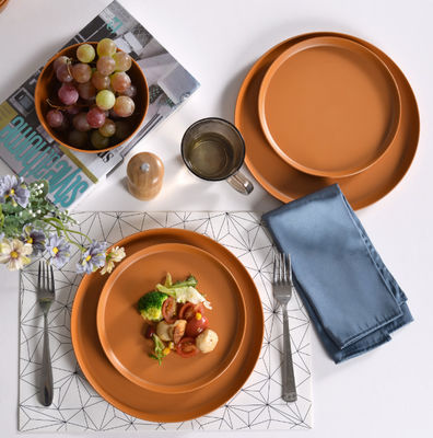 12pcs Melamine đĩa bát máy rửa chén bền an toàn BPA miễn phí