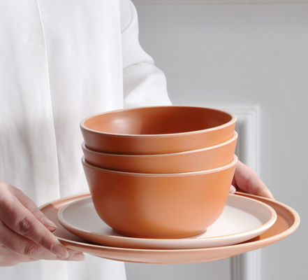 Bộ đồ ăn Gufaith Melamine 12 chiếc, Đĩa và Bát cho 4 người, Bộ đồ ăn không thể vỡ, Bộ đồ ăn lý tưởng cho bữa tiệc,