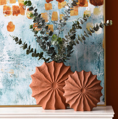 Thùng gốm để trang trí nhà 2 bộ, Thùng gốm đất sét, Thùng hoa, Thùng hoa khô, Thùng hoa cắt, trang trí mùa thu