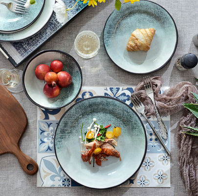 Đồ ăn tối melamine màu xanh lá cây 12 miếng để sử dụng ngoài trời trong nhà