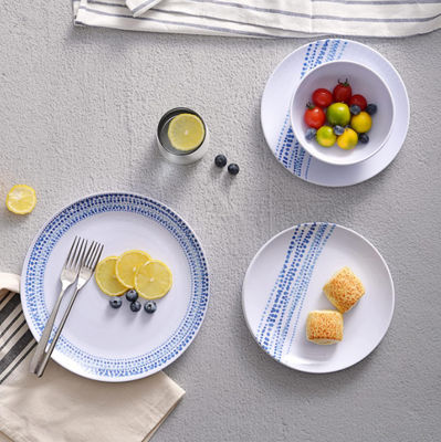 12pcs Melamine trang nhã dụng cụ ăn tối thiết lập máy rửa chén an toàn mưa