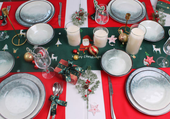 12 PC Melamine Christmas Dinnerware Set ngoài trời