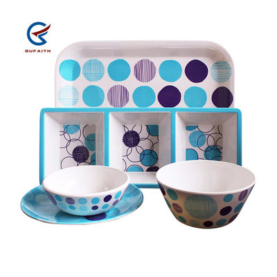 FDA Blue Melamine Dinnerware Sets với Mixing Bowl