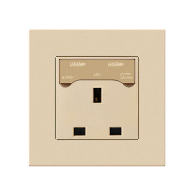 Melamine sạc đèn chuyển mạch bảng điều khiển 13A 16A USB loại C Multi Hole Socket