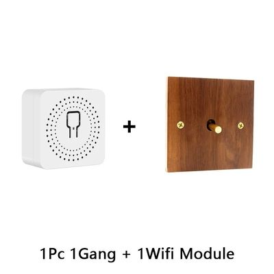 Tấm bìa gỗ rắn Toggle Light Switch Panel Brass Home Wall Switch Type 86 tay làm đòn bẩy ẩn đòn bẩy Tog