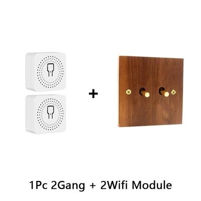 Tấm bìa gỗ rắn Toggle Light Switch Panel Brass Home Wall Switch Type 86 tay làm đòn bẩy ẩn đòn bẩy Tog