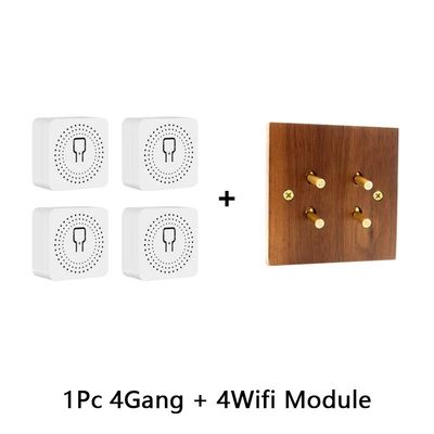Tấm bìa gỗ rắn Toggle Light Switch Panel Brass Home Wall Switch Type 86 tay làm đòn bẩy ẩn đòn bẩy Tog