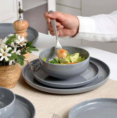 Melamine Dinnerware Set Đĩa và bát Set 12Pcs Đồ ăn Set cho 4 đĩa Melamine Outdoor Dinnerware Set Lightweight