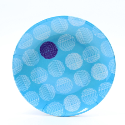Blue bóng tròn Melamine đĩa đồ dùng bàn độ bền cao cho nhà hàng